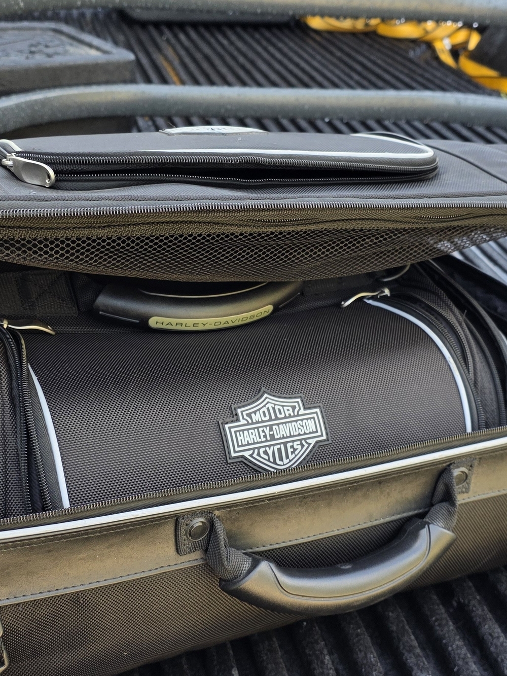 Harley-Davidson Black Travel Bag with White Piping